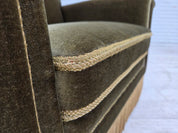 Danish_Lounge_Chair_in_Green_Velour,_Beech_Wood,_Denmark,_1970s