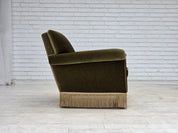 Danish_Lounge_Chair_in_Green_Velour,_Beech_Wood,_Denmark,_1970s