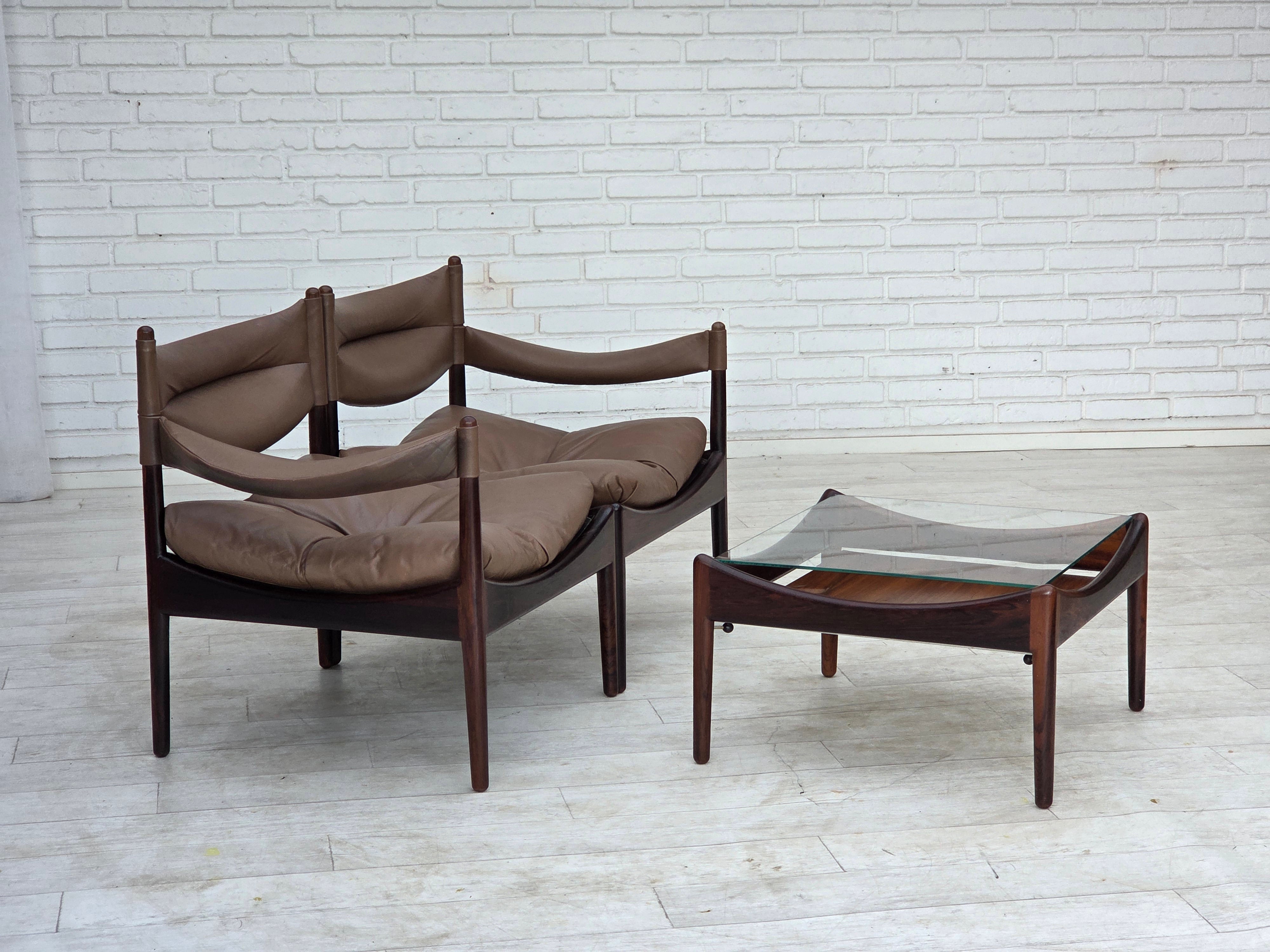 Modus_Modular_Leather_Sofa_Set_with_Teak_and_Glass_Side_Table_by_Kristian_Vedel_for_Søren_Willadsen,_Denmark,_1974