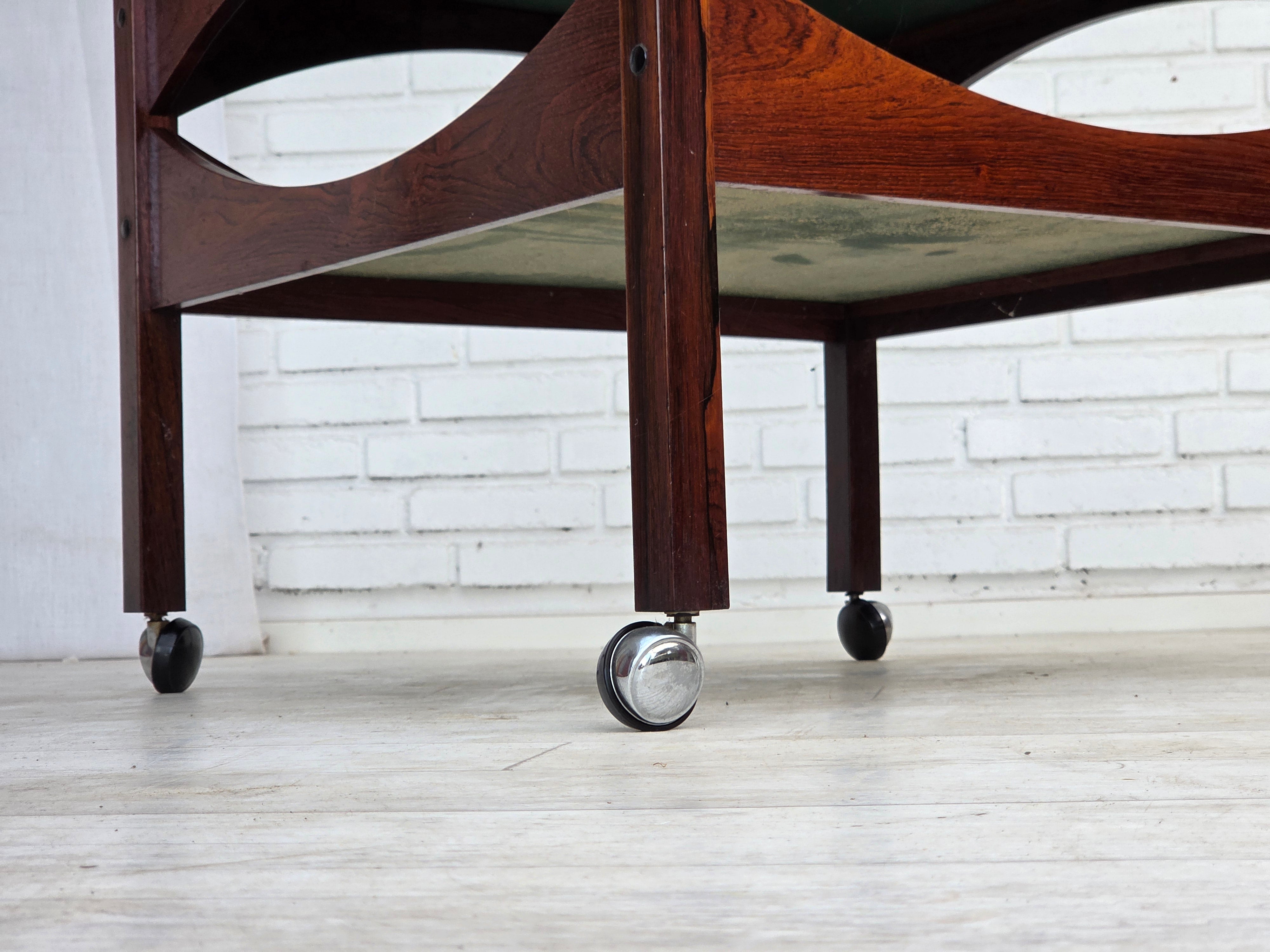 Modus_Teak_Side_Table_with_Aluminium_Top_and_Chrome_Wheels_by_Kristian_Vedel_for_Søren_Willadsen,_Denmark,_circa_1975