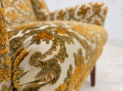 Danish_Highback_Armchair_in_Brown_Beige_Fabric_and_Teak,_Denmark,_1970s