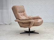 Scandinavian_Swivel_Lounge_Chair_in_Beige_Upholstery,_Denmark_or_Sweden,_1970s