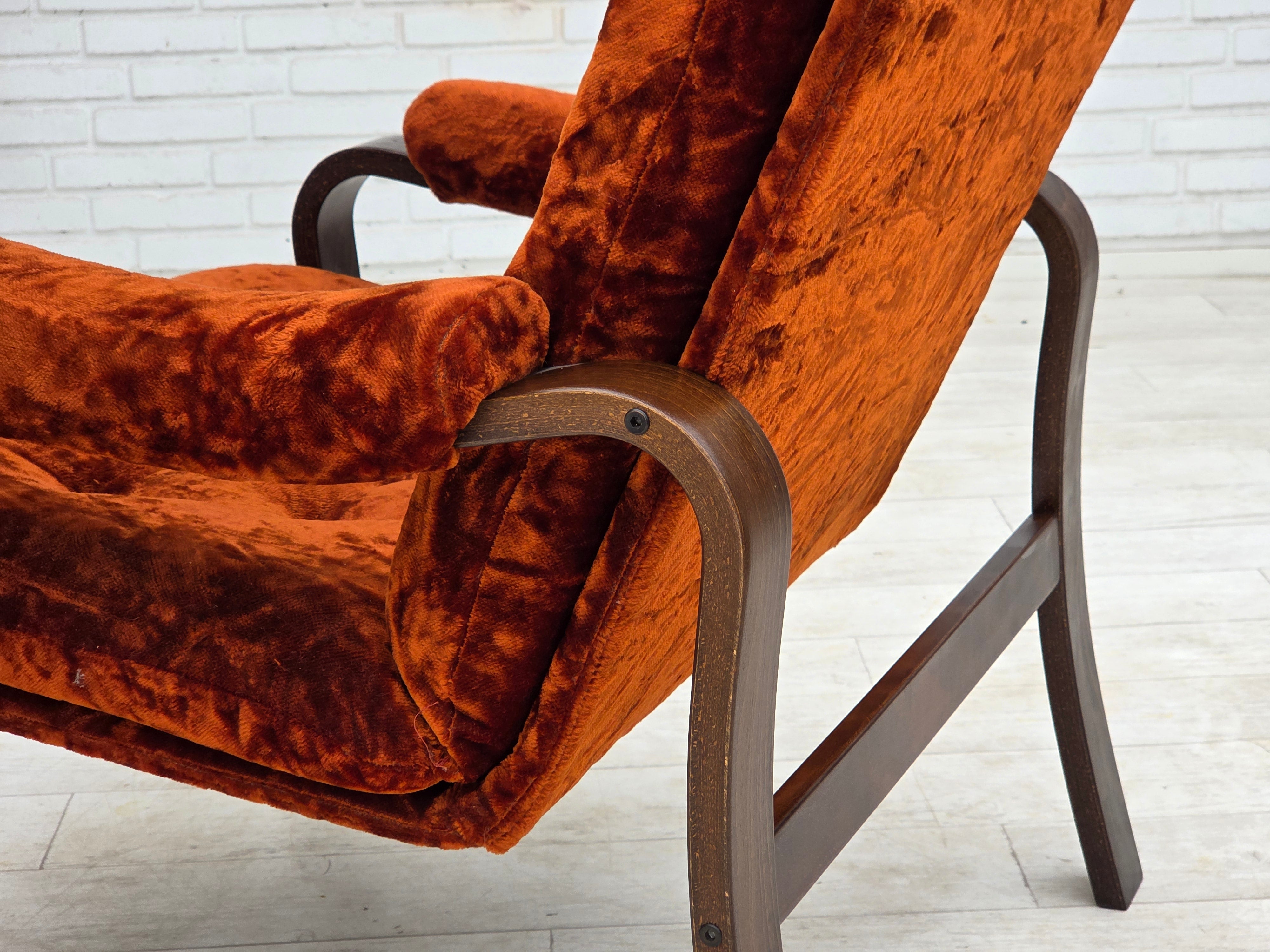 Danish_Mid-Century_Modern_Bent_Oak_Armchair_with_Original_Dark_Red_Velour_Upholstery,_1970s