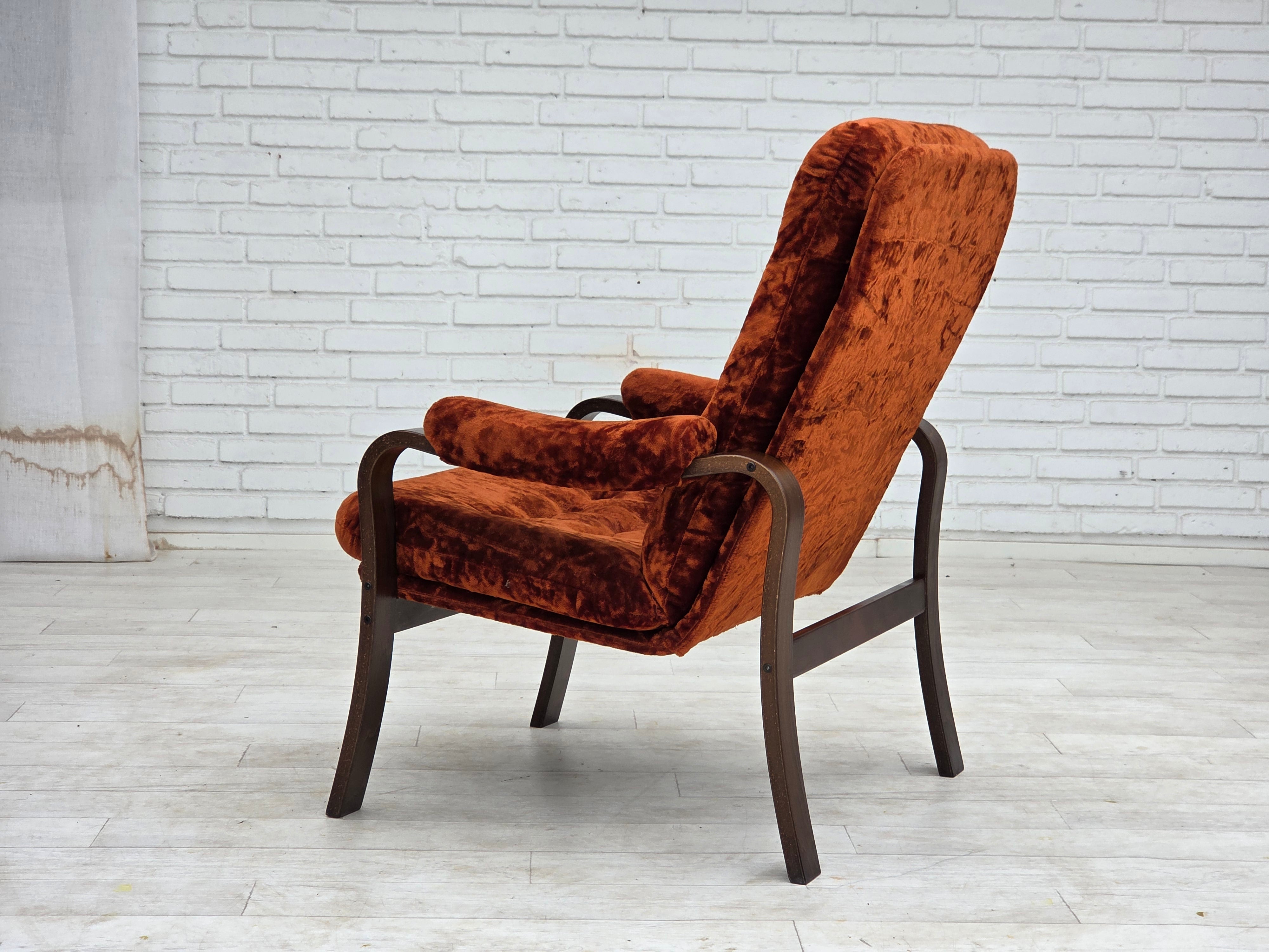 Danish_Mid-Century_Modern_Bent_Oak_Armchair_with_Original_Dark_Red_Velour_Upholstery,_1970s