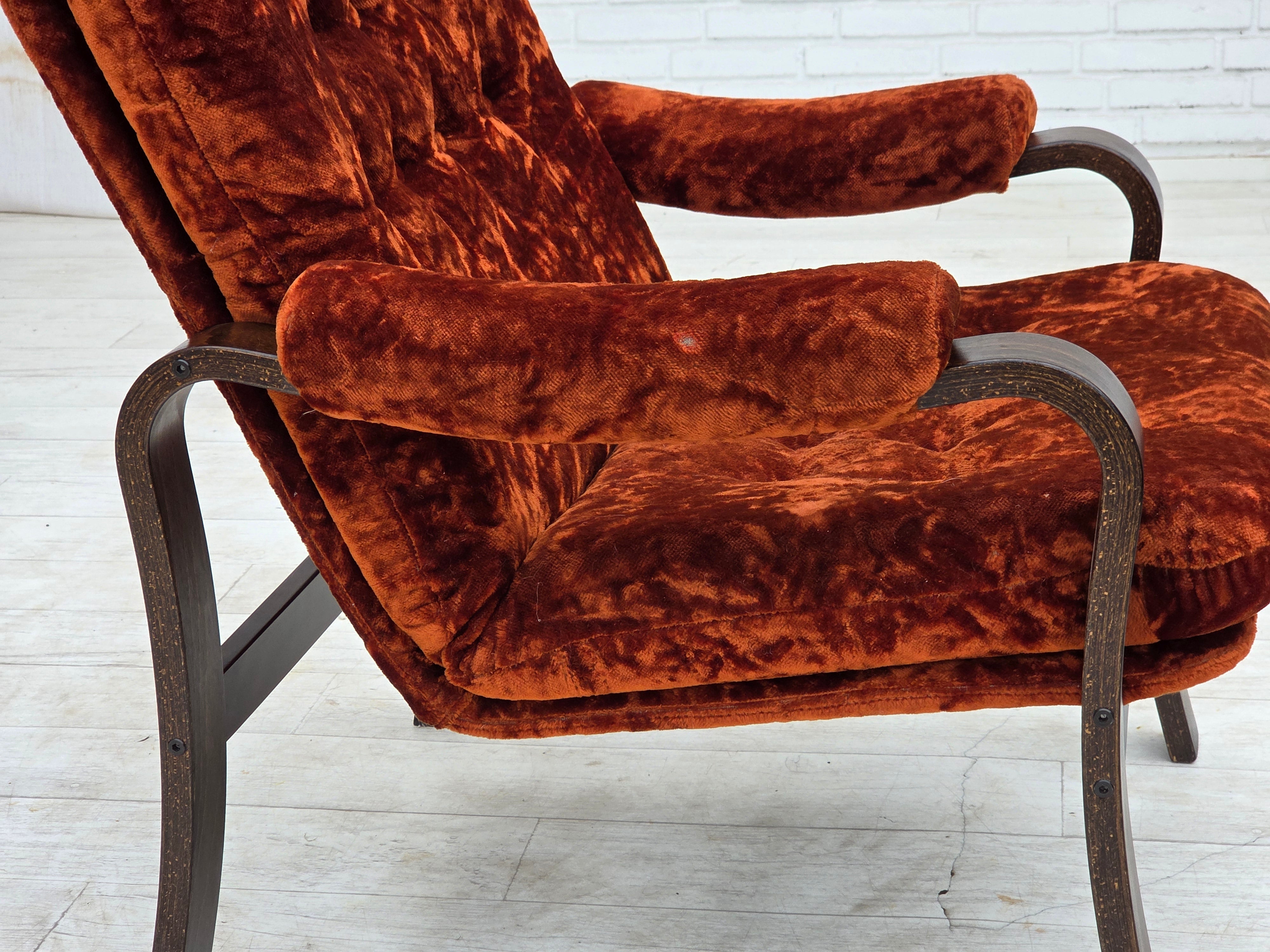 Danish_Mid-Century_Modern_Bent_Oak_Armchair_with_Original_Dark_Red_Velour_Upholstery,_1970s