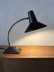 German_Gooseneck_Table_Lamp_with_Cast_Iron_Base,_Germany,_1970s