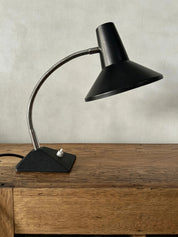 German_Gooseneck_Table_Lamp_with_Cast_Iron_Base,_Germany,_1970s