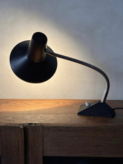 German_Gooseneck_Table_Lamp_with_Cast_Iron_Base,_Germany,_1970s