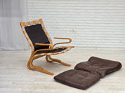 Kengu_Lounge_Chair_and_Ottoman_by_Elsa_&_Nordahl_Solheim_for_Rybo_Rykken,_Norway,_1970s