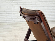 Norwegian_Brown_Leather_Lounge_Chair_with_Bentwood_Frame,_1970s