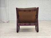 Norwegian_Brown_Leather_Lounge_Chair_with_Bentwood_Frame,_1970s