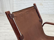 Norwegian_Brown_Leather_Lounge_Chair_with_Bentwood_Frame,_1970s