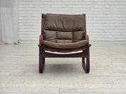 Norwegian_Brown_Leather_Lounge_Chair_with_Bentwood_Frame,_1970s