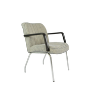 1970s_Office_Armchair_in_Mottled_Fabric_with_Chrome_Frame_and_Resin_Armrests