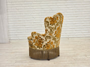 Set_of_2_Small_Danish_Armchairs_in_Brown_Beige_Fabric_and_Beech,_Denmark,_1970s