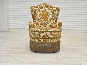 Set_of_2_Small_Danish_Armchairs_in_Brown_Beige_Fabric_and_Beech,_Denmark,_1970s