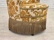 Set_of_2_Small_Danish_Armchairs_in_Brown_Beige_Fabric_and_Beech,_Denmark,_1970s