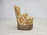 Set_of_2_Small_Danish_Armchairs_in_Brown_Beige_Fabric_and_Beech,_Denmark,_1970s