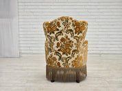 Set_of_2_Small_Danish_Armchairs_in_Brown_Beige_Fabric_and_Beech,_Denmark,_1970s