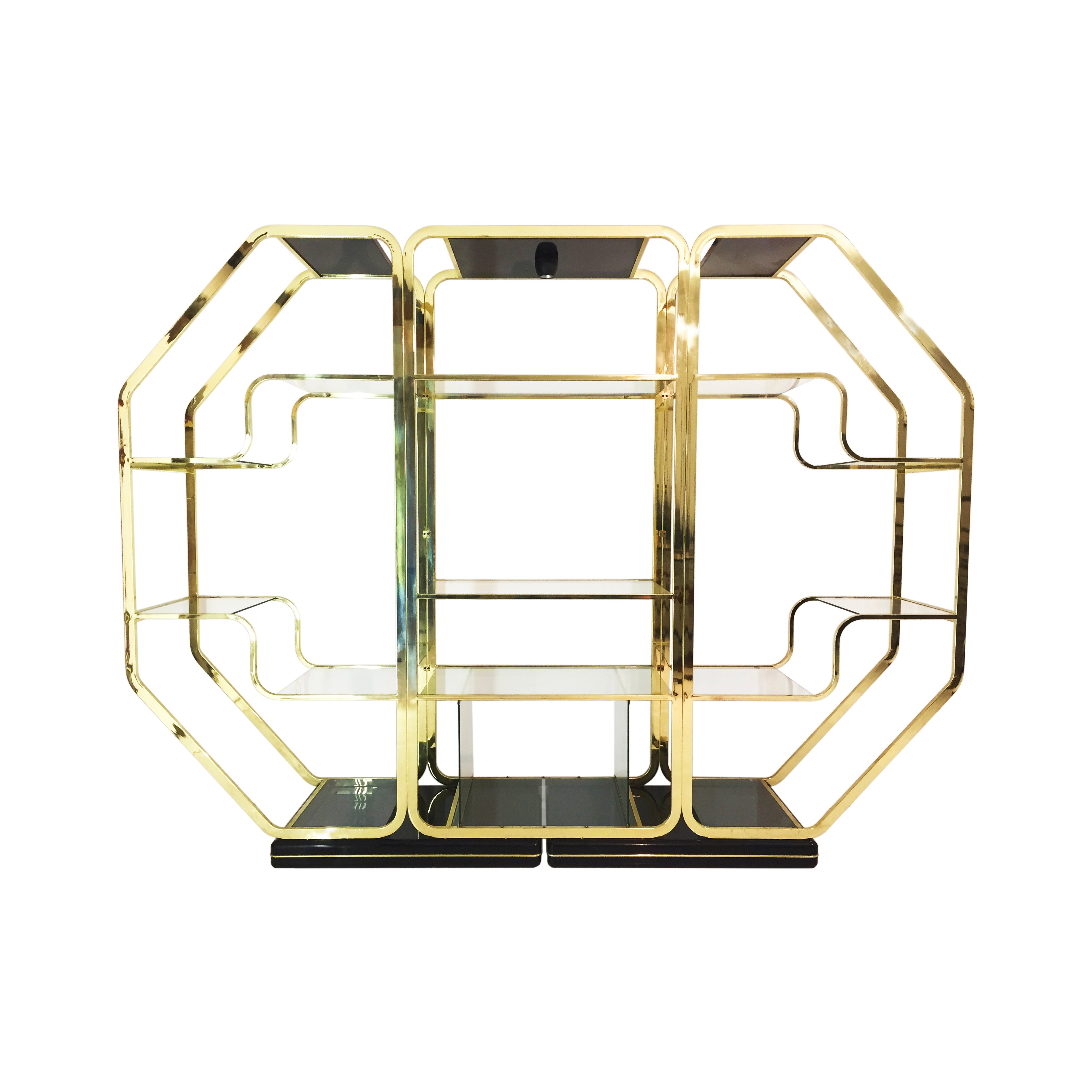 Italian_Octagonal_Brass_and_Glass_Display_Unit_in_Rega_Style,_1970s
