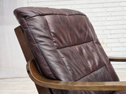 1970s_Scandinavian_Brown_Leather,_Beech_and_Canvas_Lounge_Armchair,_Denmark
