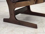 1970s_Scandinavian_Brown_Leather,_Beech_and_Canvas_Lounge_Armchair,_Denmark