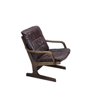 1970s_Scandinavian_Brown_Leather,_Beech_and_Canvas_Lounge_Armchair,_Denmark
