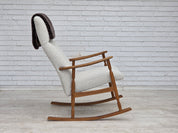 Scandinavian_High-Back_Rocking_Chair_in_Solid_Oak_with_White_Upholstery_and_Sheepskin_Pillow,_circa_1965–1970