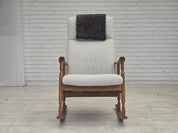 Scandinavian_High-Back_Rocking_Chair_in_Solid_Oak_with_White_Upholstery_and_Sheepskin_Pillow,_circa_1965–1970