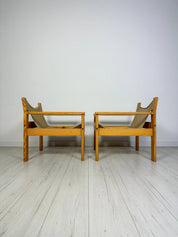 Set_of_2_Vintage_Pine_Lounge_Chairs_by_Erik_Wørts_for_IKEA,_Beige_Canvas_and_Sheepskin,_Scandinavian_Design,_1977