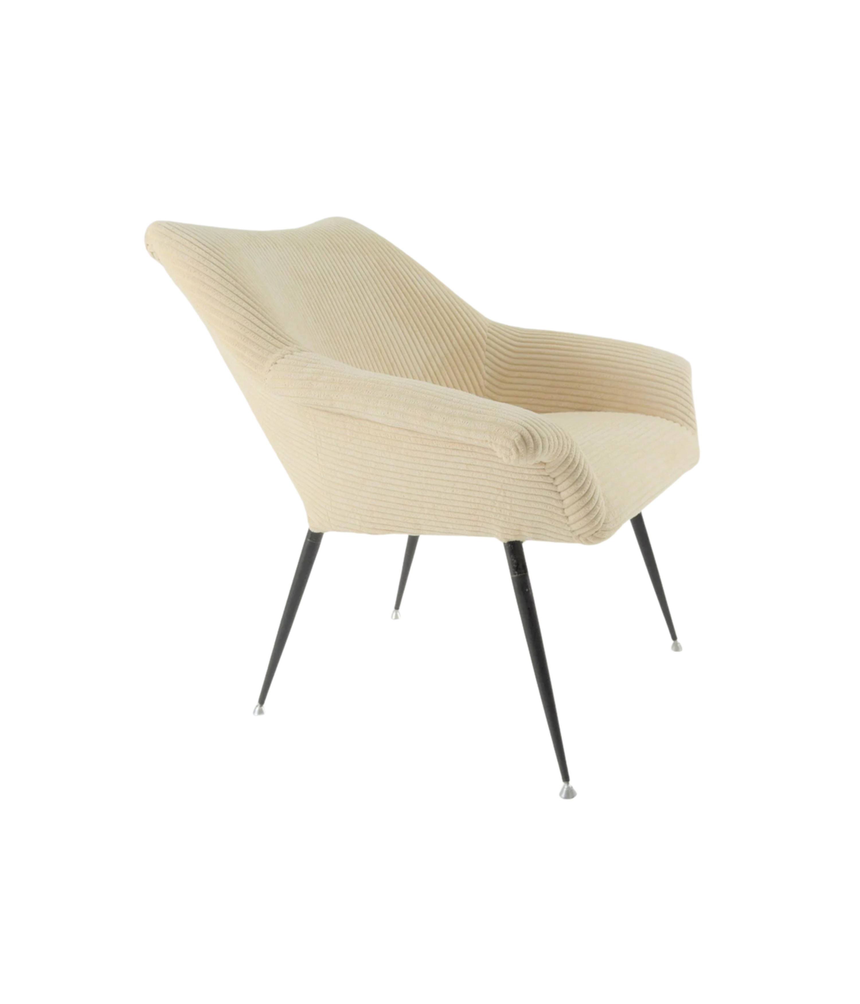 1970s_Shell_Armchair_in_Ivory_Corduroy_with_Chrome_Metal_Legs