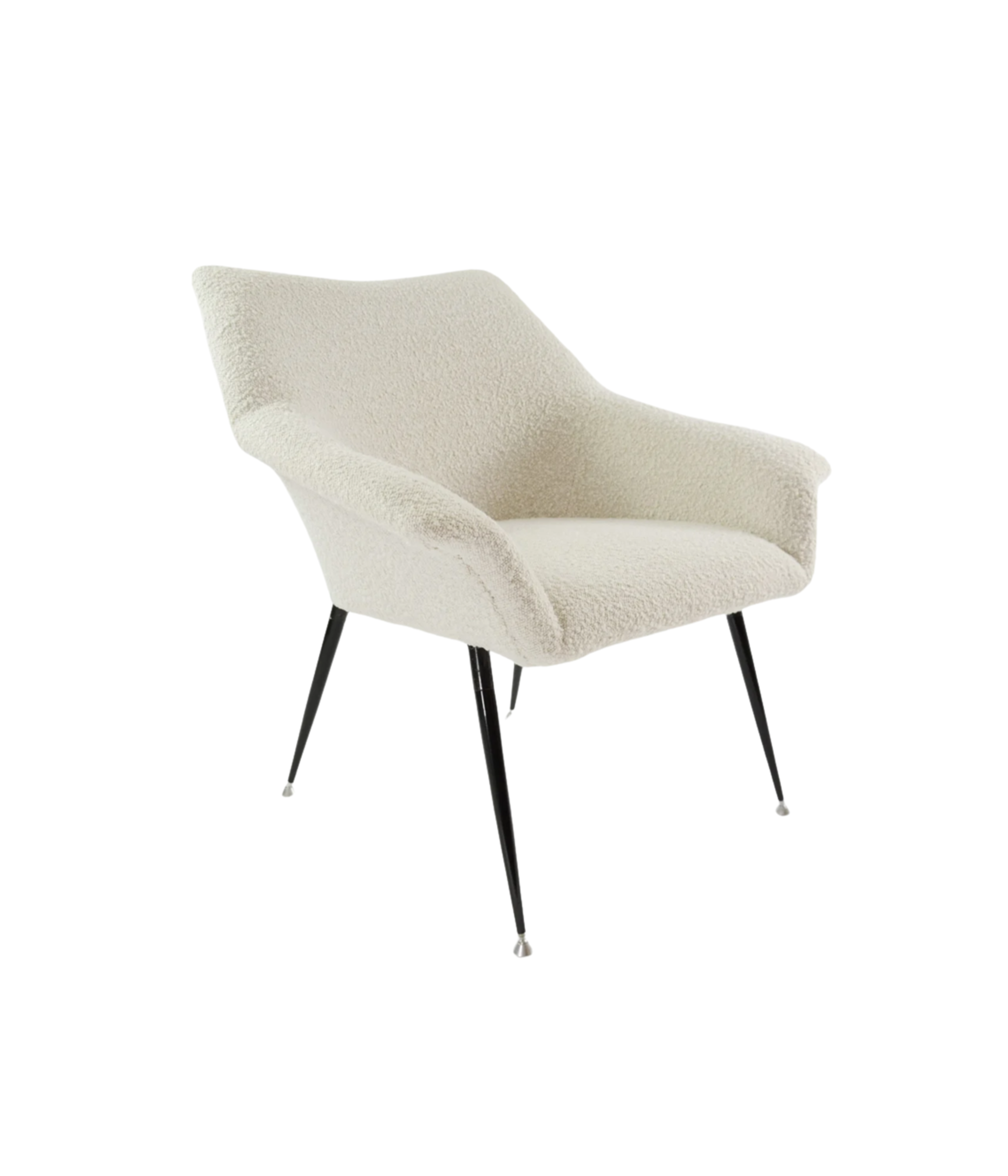 1970s_Shell_Armchair_in_Loop_Fabric_with_Chrome_Metal_Legs