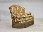 Small_Danish_Two-Seater_Sofa_in_Brown_Beige_Fabric_and_Beech,_Denmark,_1970s