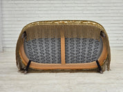 Small_Danish_Two-Seater_Sofa_in_Brown_Beige_Fabric_and_Beech,_Denmark,_1970s