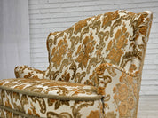 Small_Danish_Two-Seater_Sofa_in_Brown_Beige_Fabric_and_Beech,_Denmark,_1970s