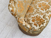Small_Danish_Two-Seater_Sofa_in_Brown_Beige_Fabric_and_Beech,_Denmark,_1970s