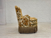 Small_Danish_Two-Seater_Sofa_in_Brown_Beige_Fabric_and_Beech,_Denmark,_1970s