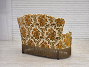 Small_Danish_Two-Seater_Sofa_in_Brown_Beige_Fabric_and_Beech,_Denmark,_1970s