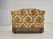 Small_Danish_Two-Seater_Sofa_in_Brown_Beige_Fabric_and_Beech,_Denmark,_1970s
