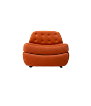 1970s_Space_Age_Lounge_Armchair_in_Coral_Orange_Fabric