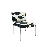 1970s-Style_Lounge_Armchair_in_Cowhide-Effect_Velvet_and_Chrome