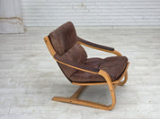 Swedish_Mid-Century_Modern_Bent_Beech_and_Brown_Leather_Armchair_by_Åke_Fribytter_for_Nelo_Möbler,_1970s