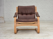 Swedish_Mid-Century_Modern_Bent_Beech_and_Brown_Leather_Armchair_by_Åke_Fribytter_for_Nelo_Möbler,_1970s