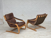 Swedish_Mid-Century_Modern_Bent_Beech_and_Brown_Leather_Armchair_by_Åke_Fribytter_for_Nelo_Möbler,_1970s