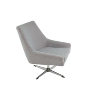 1970s_Swivel_Shell_Armchair_in_Light_Blue_and_Terracotta_Fabric_with_Chrome_Base