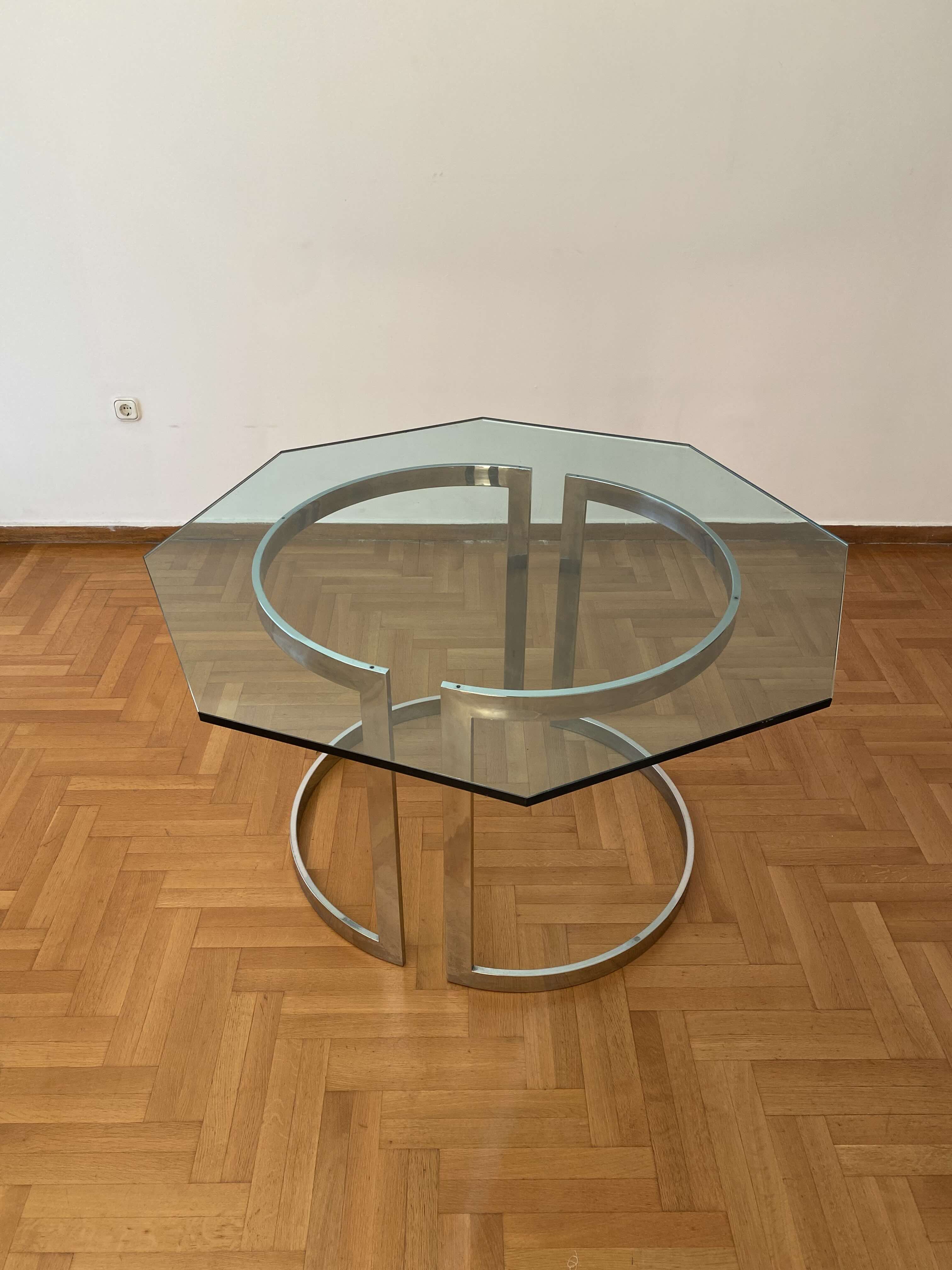 Italian_Chrome_and_Glass_Dining_Table_by_Vittorio_Introini_for_Saporiti_Italia,_1970s