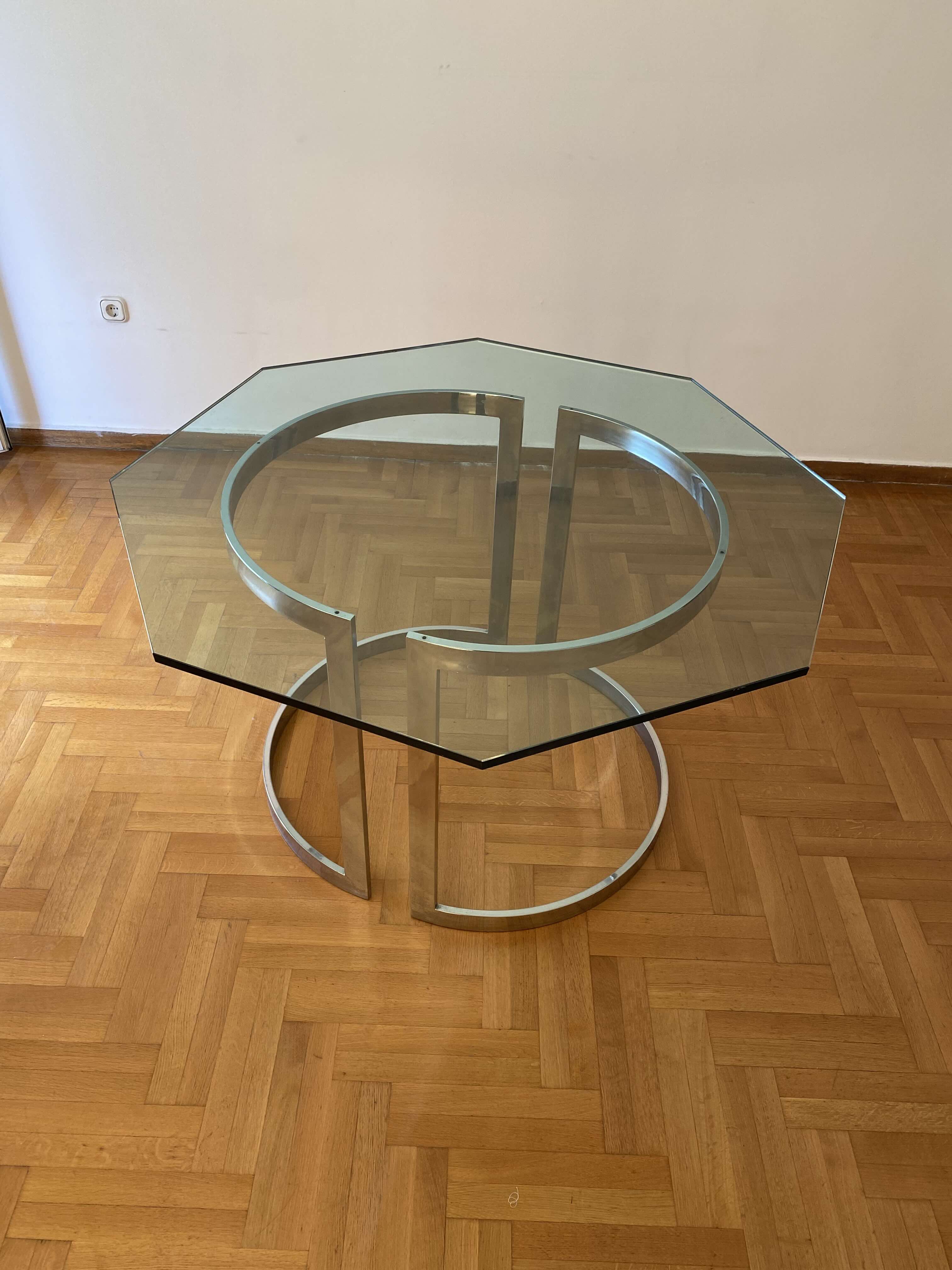 Italian_Chrome_and_Glass_Dining_Table_by_Vittorio_Introini_for_Saporiti_Italia,_1970s