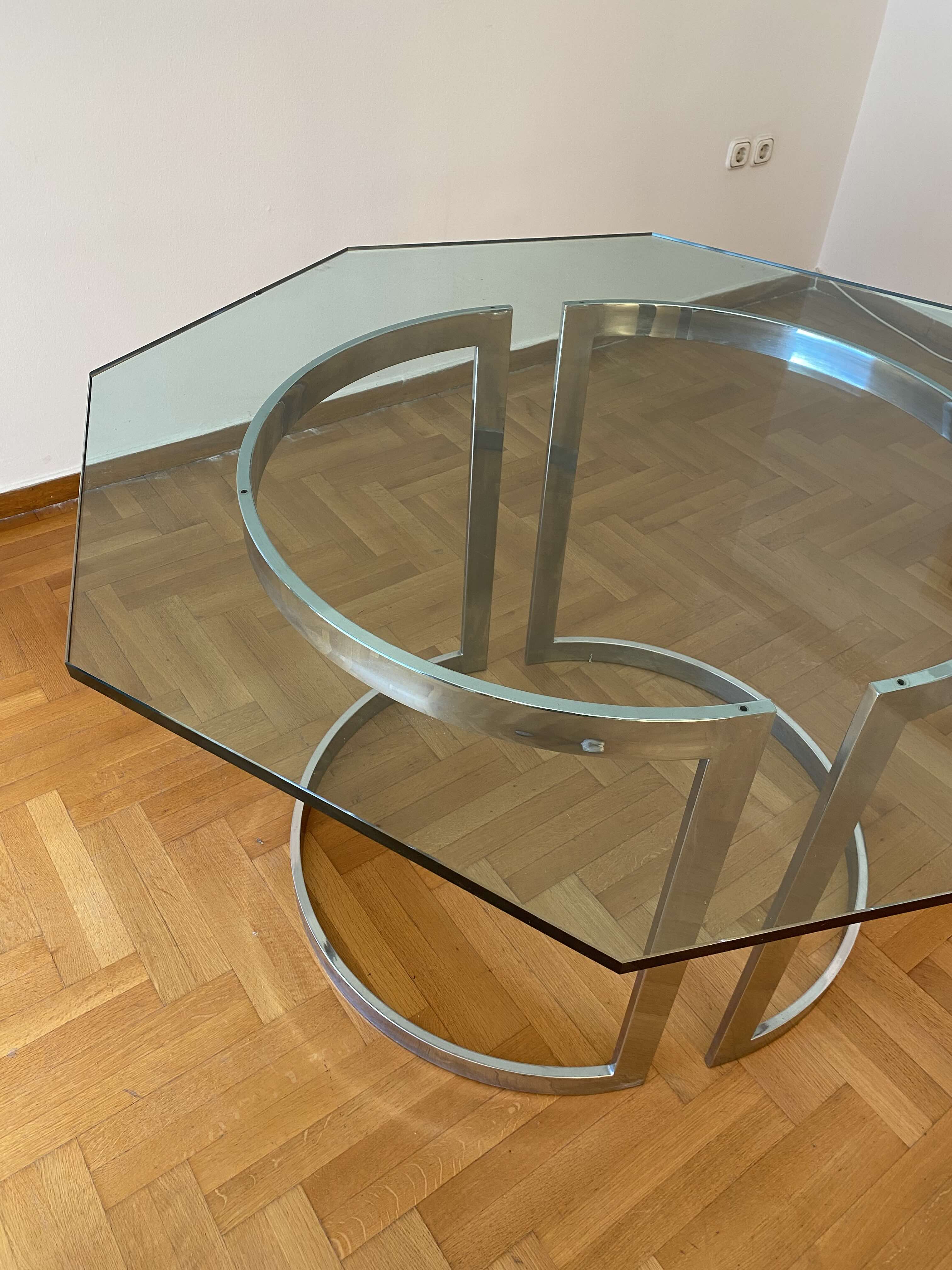 Italian_Chrome_and_Glass_Dining_Table_by_Vittorio_Introini_for_Saporiti_Italia,_1970s