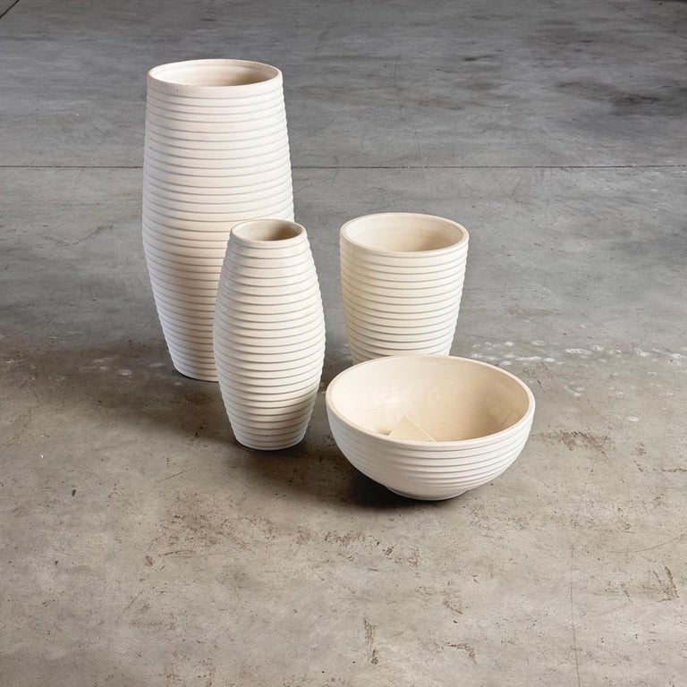 Set_of_4_Textured_Ceramic_Vases_and_Centerpieces_by_Bitossi,_Italy,_1990s