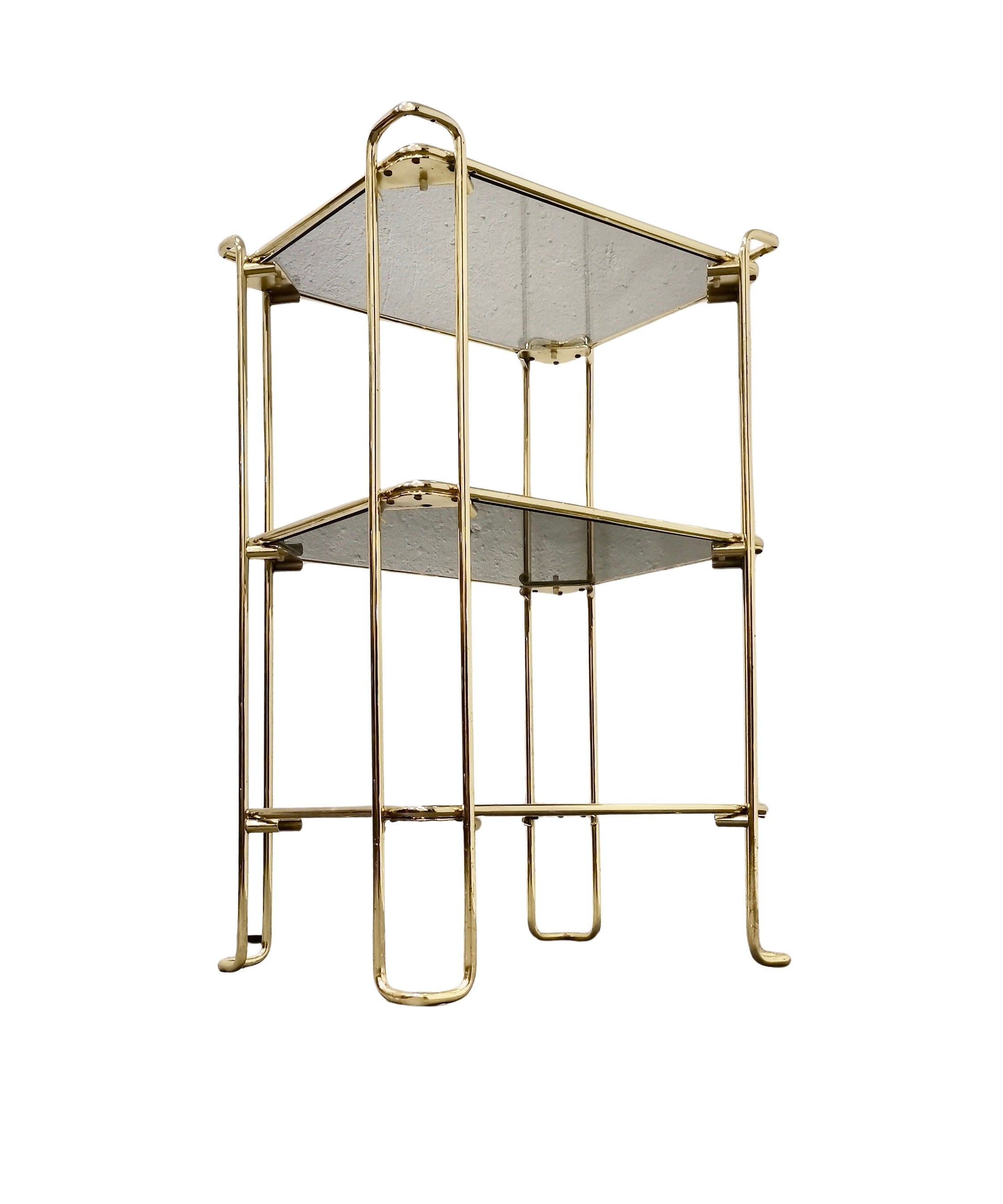 1980s_Italian_Brass_Bar_Stand_or_Side_Table_with_Smoked_Glass_(Hollywood_Regency)